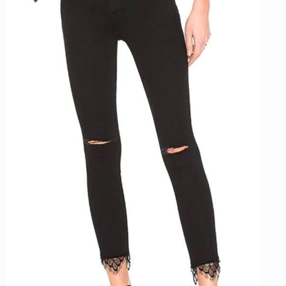 MOTHER Women's Black Swooner Dagger Ankle Fray Size 26 - Picture 1 of 6